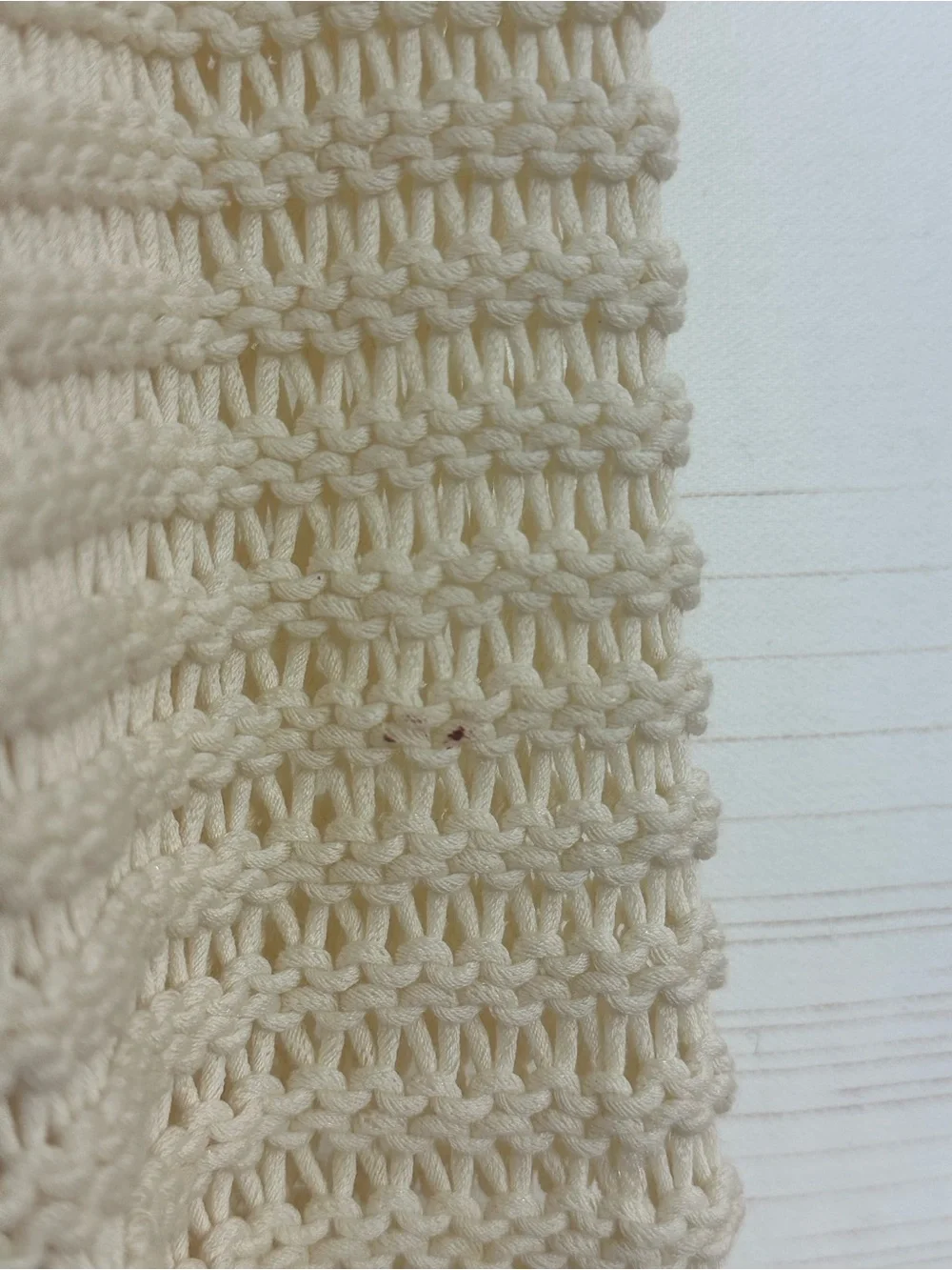 Massimo Dutti Cream Open-Knit Crewneck Sweater